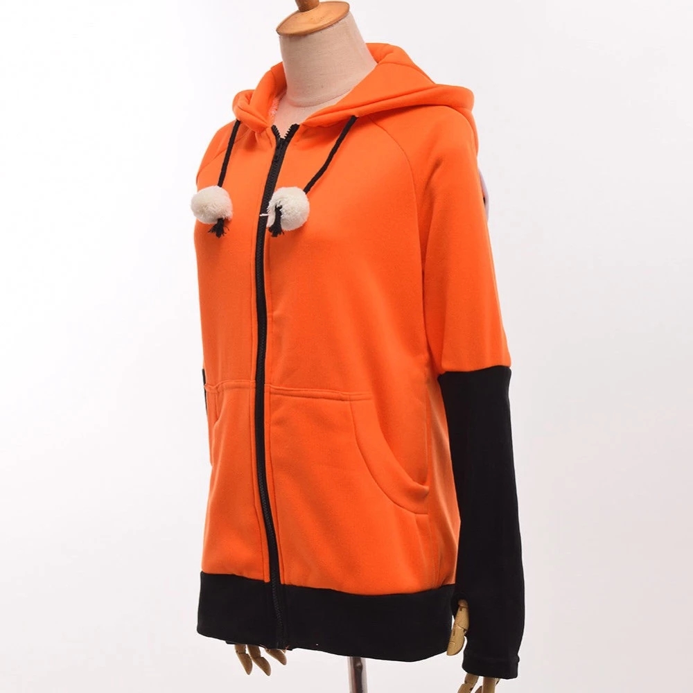 Animal Fox Ears Cosplay Disfraz Chaqueta con capucha Sudadera naranja cálida Cosplay Sudadera con capucha unisex