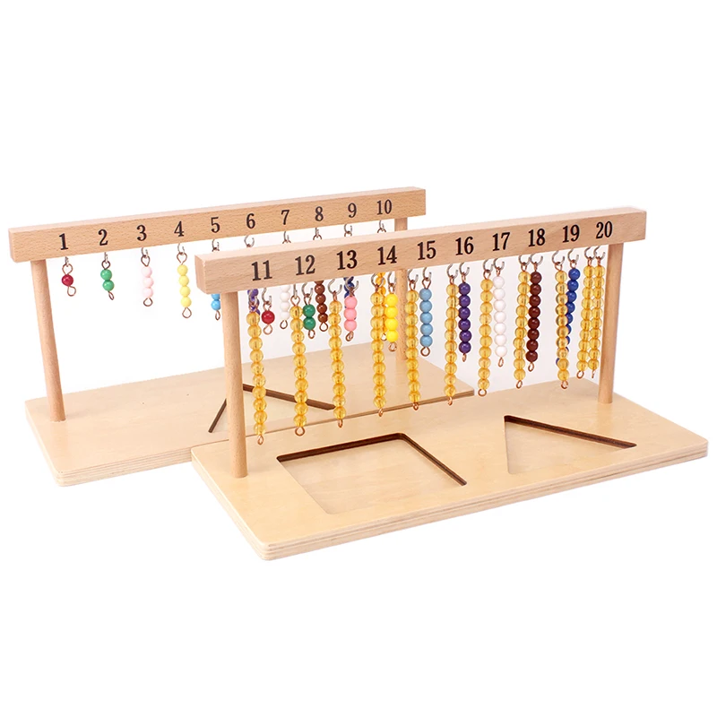 Montessori Giảng Dạy Đồ Chơi Toán Học Digitals Số 1-20 Móc Áo Và Màu Sắc Hạt Cầu Thang Mười Ban Mầm Non Trường Đào Tạo đồ Chơi