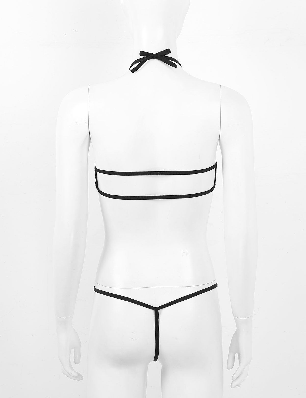 Traje de baño Sexy para mujer, peluches eróticos japoneses, lencería transparente, Catsuit Sissy, Bikinis brasileños sin espalda, mono, ropa de dormir