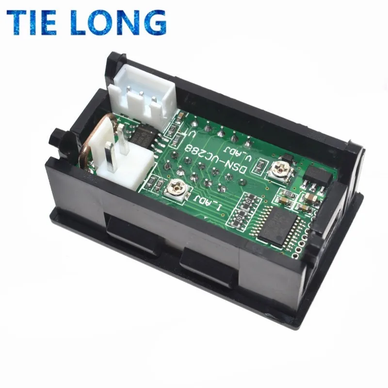 DC 0-100V 10A Voltmetro digitale Amperometro Doppio display Rilevatore di tensione Misuratore di corrente Pannello Amp Volt Gauge 0.28 "LED rosso blu
