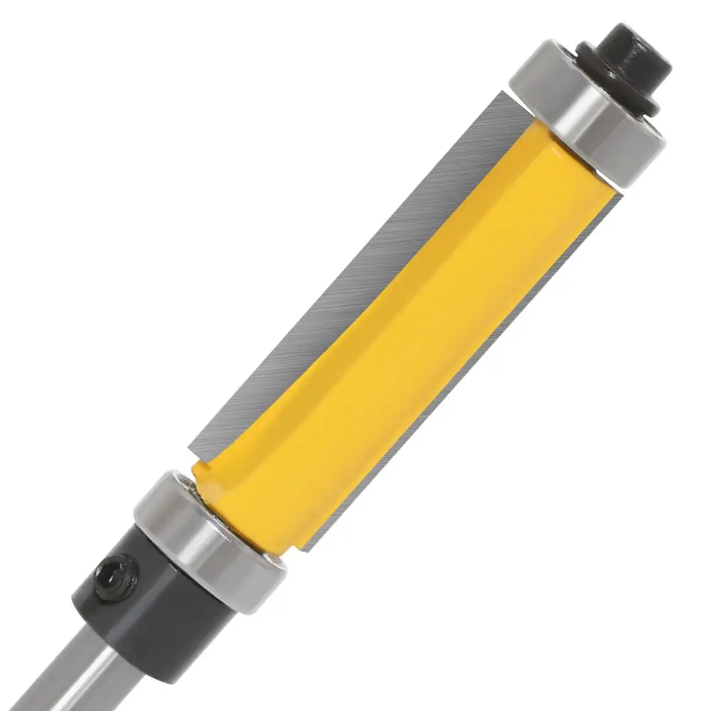 6mm 1/4" Shank Template/Trim Router Bit, with 2" Long Routing Cutters. Features: top & bottom ball bearings Woodworking Tool