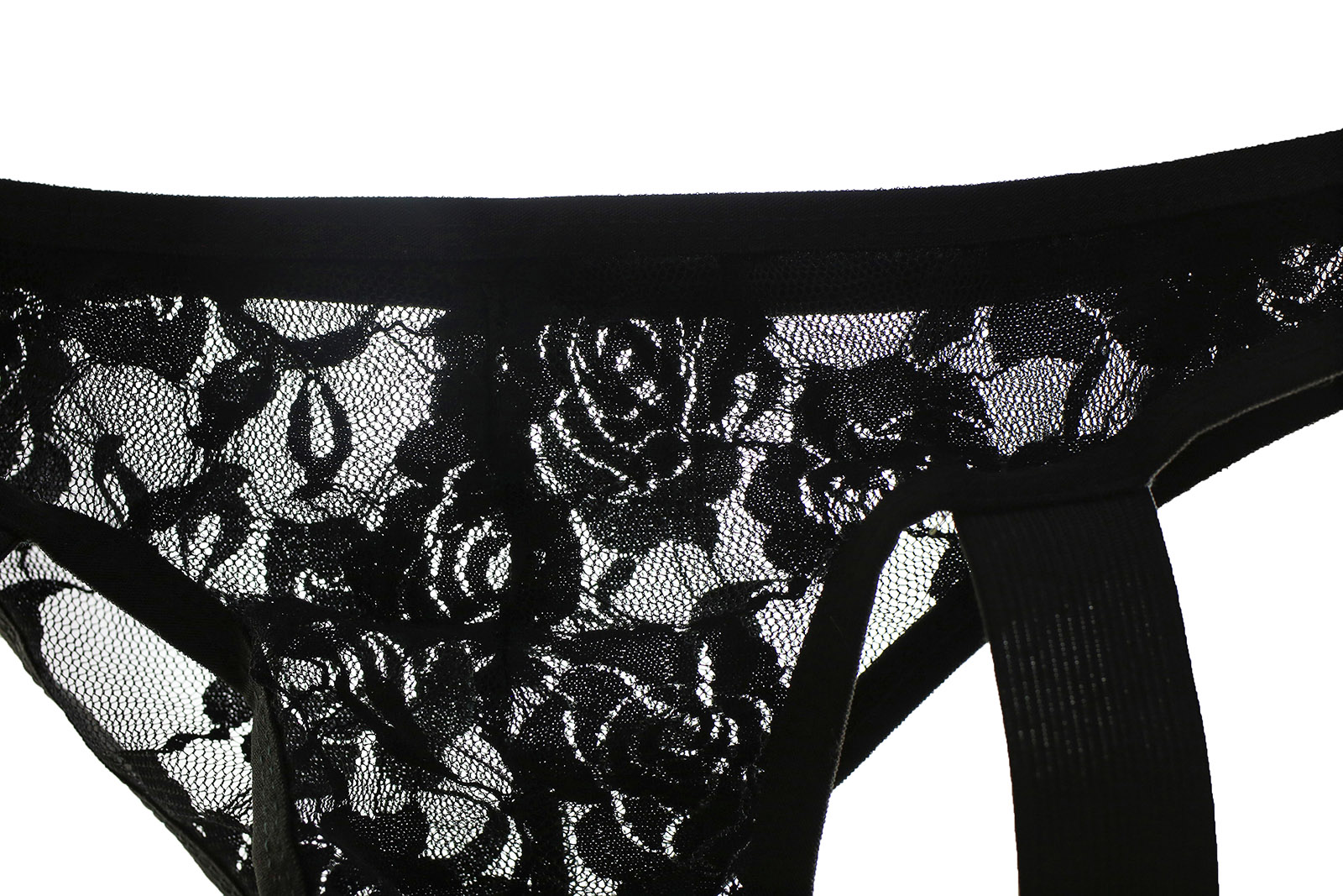 CLEVER-MENMODE Männer Unterwäsche Sexy Spitze Höschen T-back Tanga Suspensorium Bein Strap Dessous Männliche Transparente Unterhose Plus Größe
