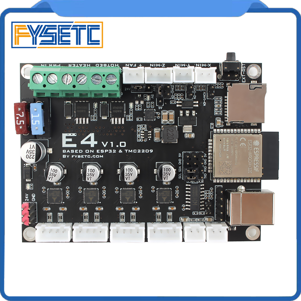 FYSETC E4 ボード Wi-Fi および Bluetooth 内蔵 4 個 TMC2209 240MHz 16M フラッシュ 3D プリンタ制御ボードベース 3D プリンタ用