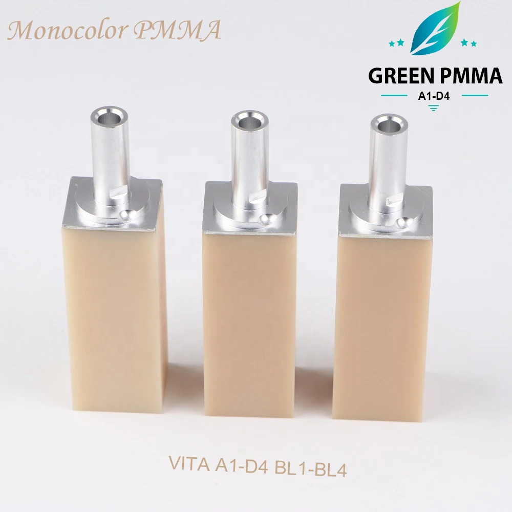 Hijau 15 buah Monocolor PMMA Block CAD CAM Cerec Resin sementara mahkota dan sistem Material jembatan penggilingan untuk produk Lab gigi