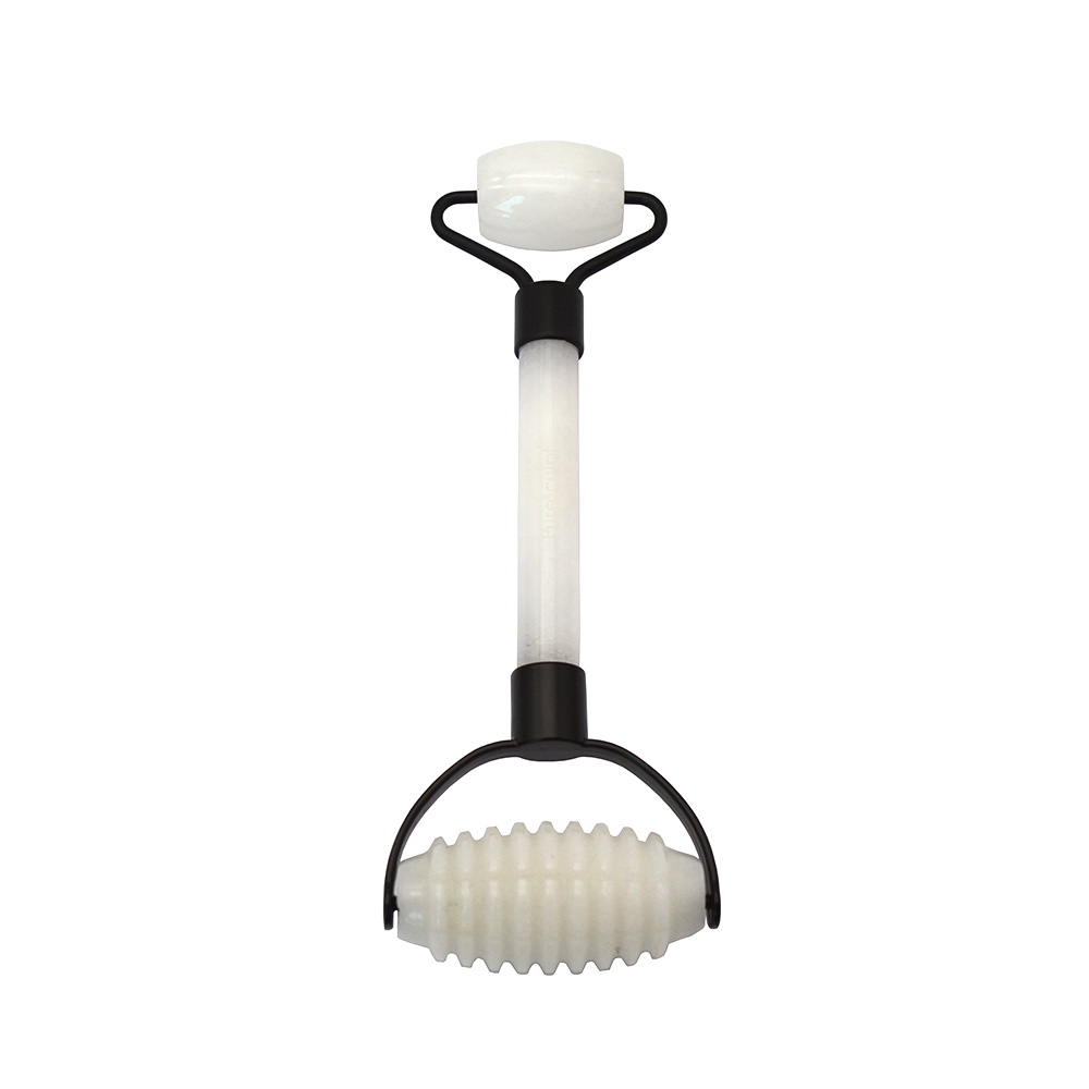 Roller Giok Putih Kepala Ganda Alami Pemijat Tekan Tubuh Roller Pijat Wajah