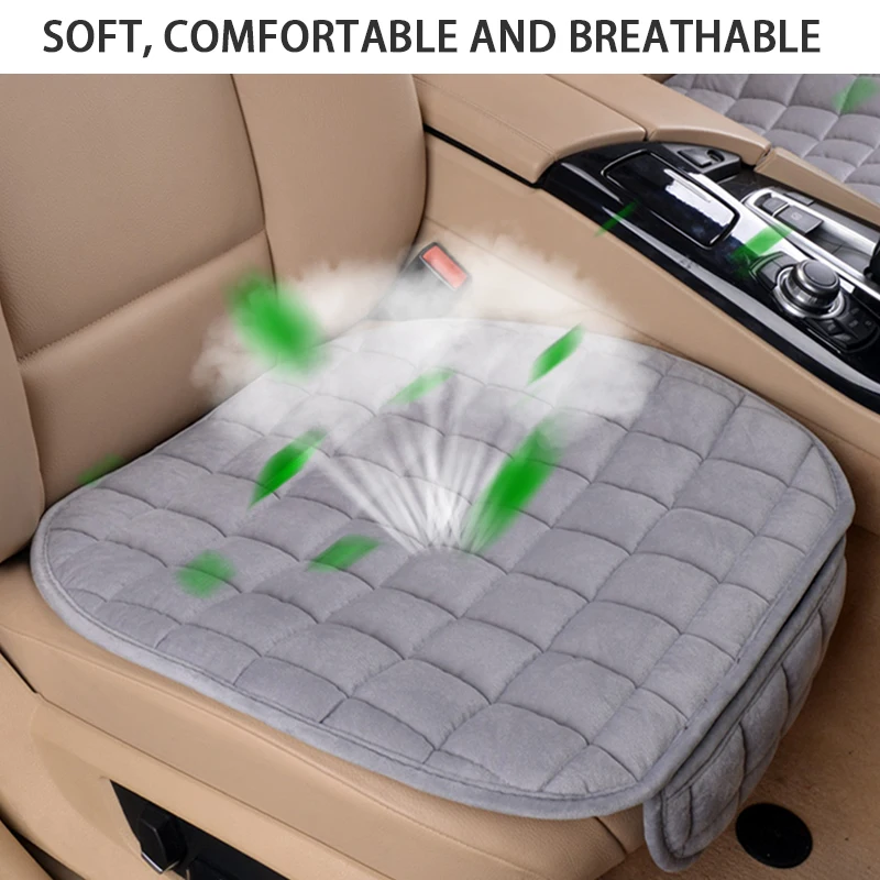 SEAMETAL Plüsch-Autositzbezug, ultraweiches Autositzkissen, rutschfeste Autositzschutzmatte, universell für Limousine, SUV, LKW, Pick-Up