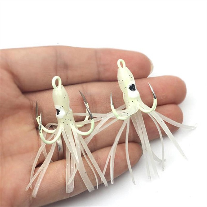 1 Cái Câu Cá Wobbler Dạ Quang Mềm Jig Mực Mồi Thép Gai Lưỡi 6-6.2Cm Nhân Tạo Minnow Crankbait Câu Cá dụ Phụ Kiện