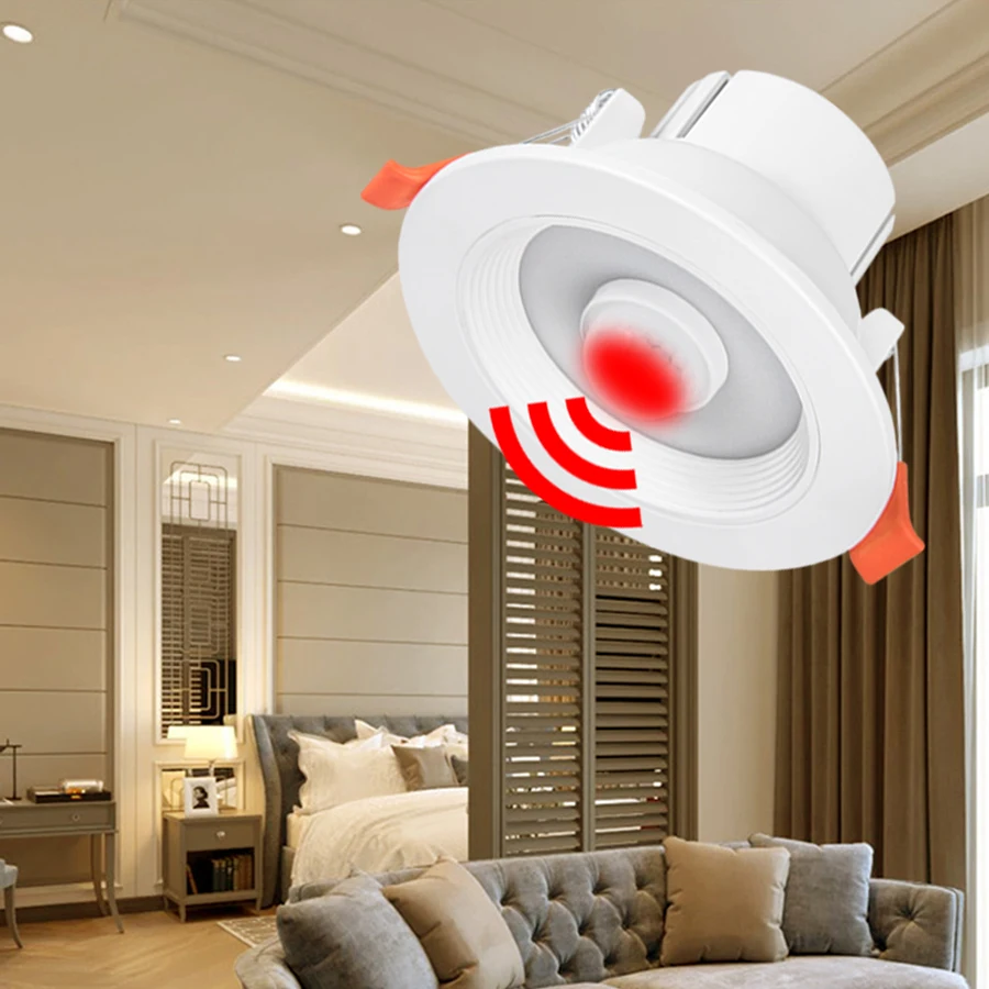 AC 85-265V 5W 10W 15W 20W รอบโคมไฟเพดาน LED PIR Motion Sensor Spot Light สําหรับทางเดิน auto ON/Off at Night