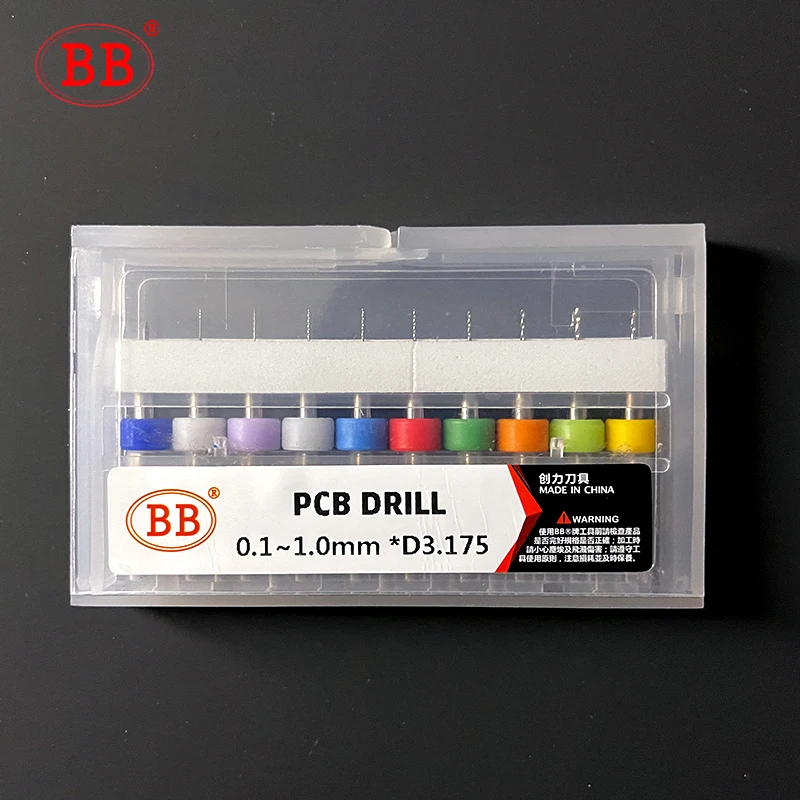 BB PCB Mũi Khoan Siêu Nhỏ Cacbua Mini Bit In Bảng Mạch DIY 0.1 Sang 6.0Mm Đường Kính 3.175 1 8 lắc Chân 10 Bộ