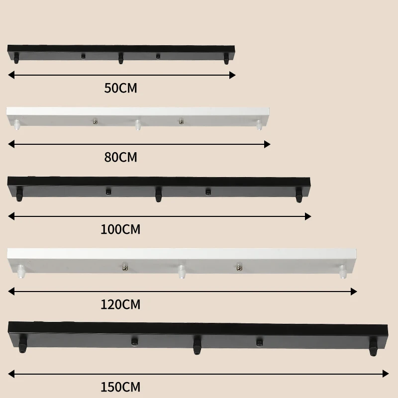 Piastra da soffitto Multi Dimensioni Fai da Te Piastra Nera/Bianca 2/3/4/5 Fori Lampadari Rotondo Rettangolare Accessori Dritti Base Della Lampada
