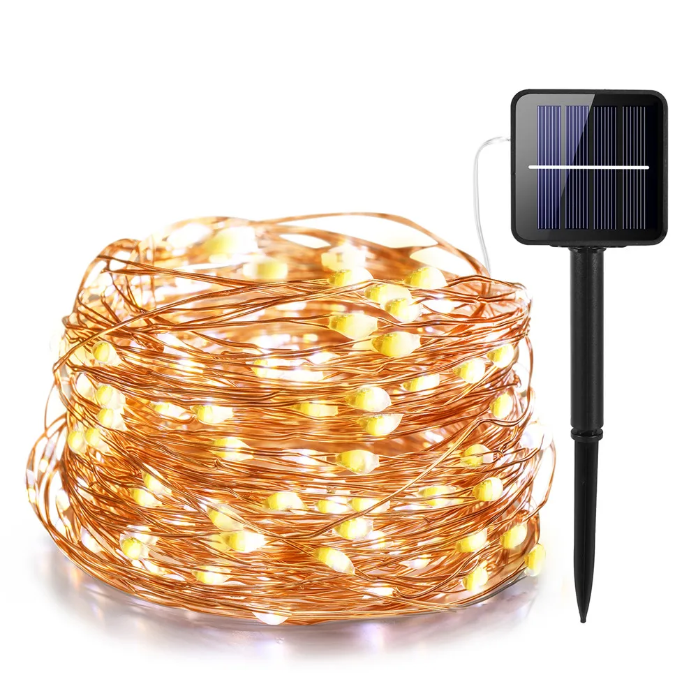 Hồng Ngoại Âm Trần 11M/21M/31M/51M Đèn LED Ngoài Trời Năng Lượng Mặt Trời Dây Đèn Đèn Năng Lượng Mặt Trời cho Nàng Tiên Kỳ Nghỉ Giáng Sinh Đảng Vòng Hoa Chiếu Sáng