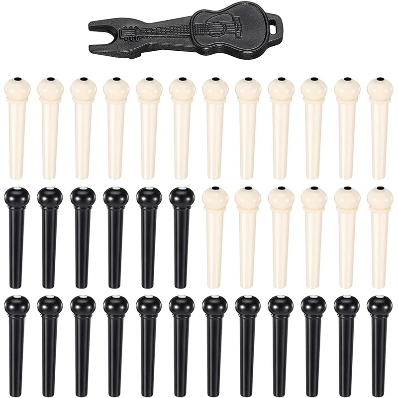 36 Miếng Acoustic Cầu Chân Chốt Màu Trắng Và Đen Với 1 Cầu Pin Kéo Tẩy Trong Đàn Guitar