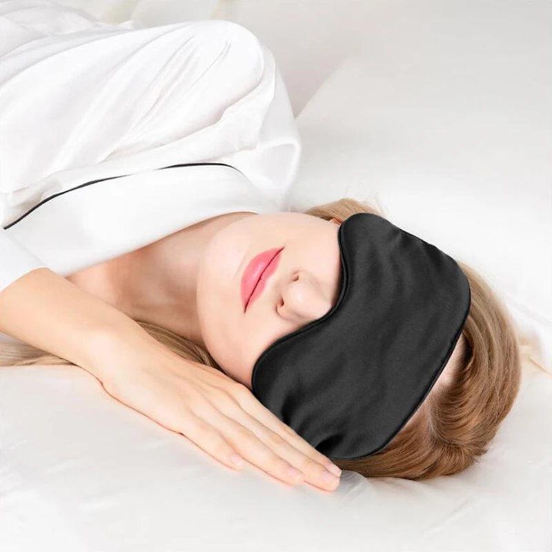 Bắt Chước Lụa Mắt Miếng Dán Che Mắt Ngủ Mặt Nạ Đệm Mắt Du Lịch Thư Giãn Bao Eyeshade Sức Khỏe Ngủ Lá Chắn Mắt Dụng Cụ Chăm Sóc