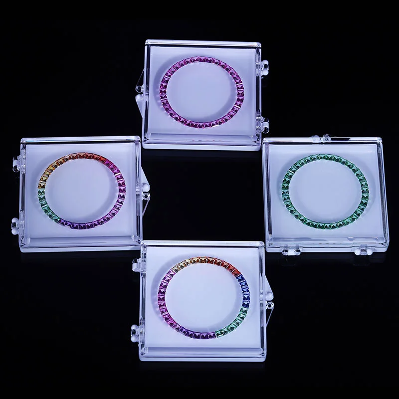 2023ร้อนที่มีสีสันอะไหล่นาฬิกา Gradient Rainbow ไพลินเพชรสังเคราะห์ Moissanite 40Mm Bezel