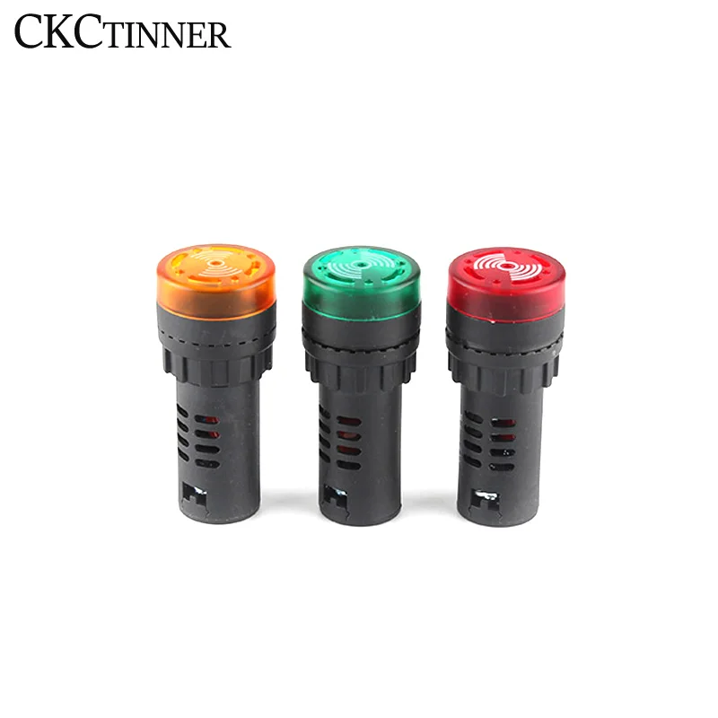 1 Chiếc AD16-22SM 12V 24V 220V 380V 22Mm Flash Đèn Tín Hiệu Đèn LED Đỏ Hoạt Động Còi tiếng Bíp Báo Động Báo Xanh Đỏ Vàng Bảng Núi