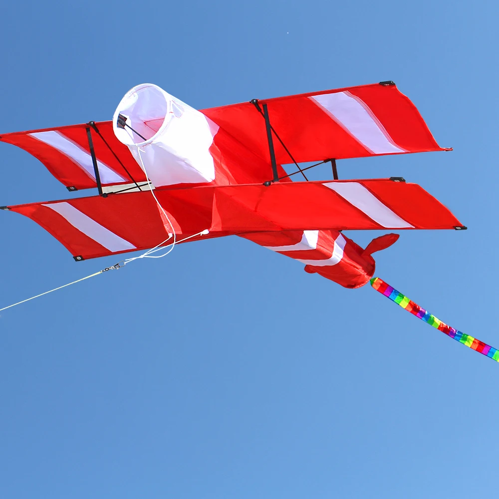 Nuevo Cometa de avión roja de una sola línea 3D de alta calidad, deportes de playa con mango y cuerda, fácil de volar, salida de fábrica