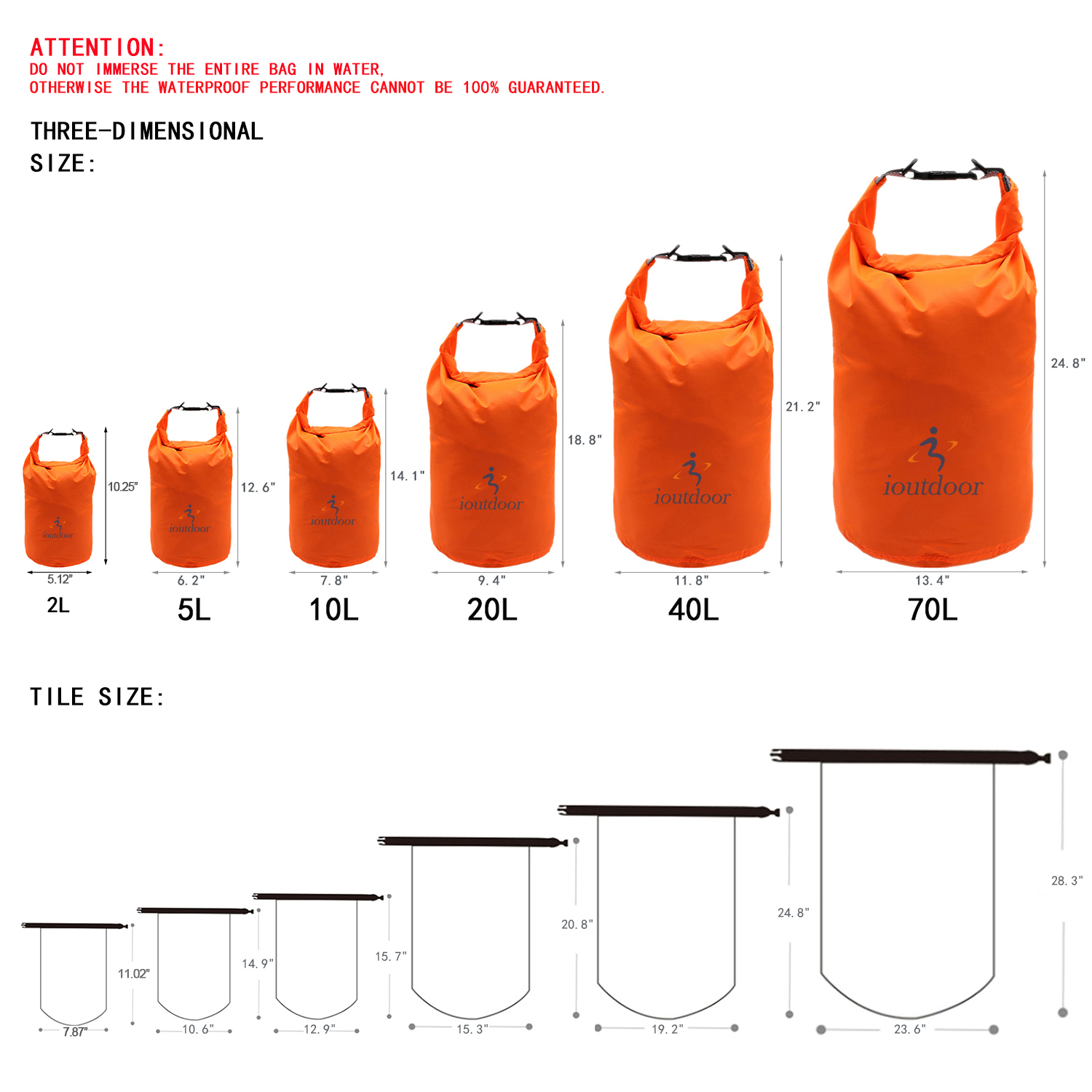 Bolsa seca impermeable 2L5L10L/20L40L70L, bolsa seca ligera pequeña Exped impermeable para kayak, natación, pesca, Rafting, flotante
