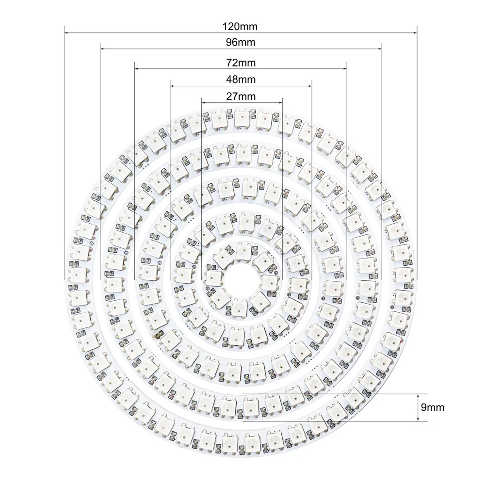WS2812b Vòng Led Addressable 8/16/24/35/45 Đèn Led 5050 RGB Led Diode Nhẫn Màu IC Tích LED
