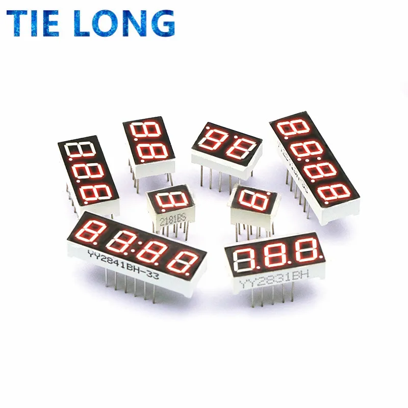 Pantalla LED de tubo Digital de 0,28 pulgadas, pantalla de 1Bit, 2Bit, 3Bit, 4Bit, ánodo/cátodo común, tablero de visualización Led de 7 segmentos de 0,28"