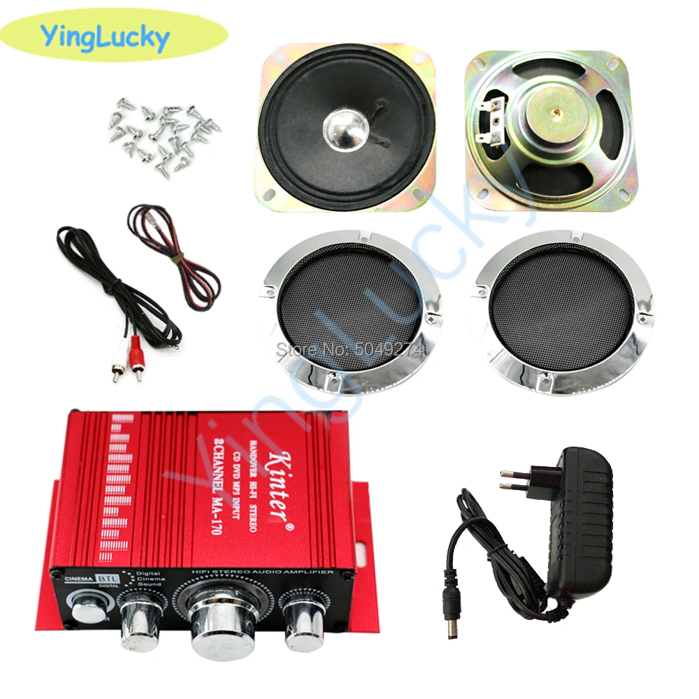 Hi-Fi Audio Stereo Verstärker Arcade Game Audio Kit 4-Zoll-Lautsprecher für Raspberry Pi Multi Game PCB Flipper