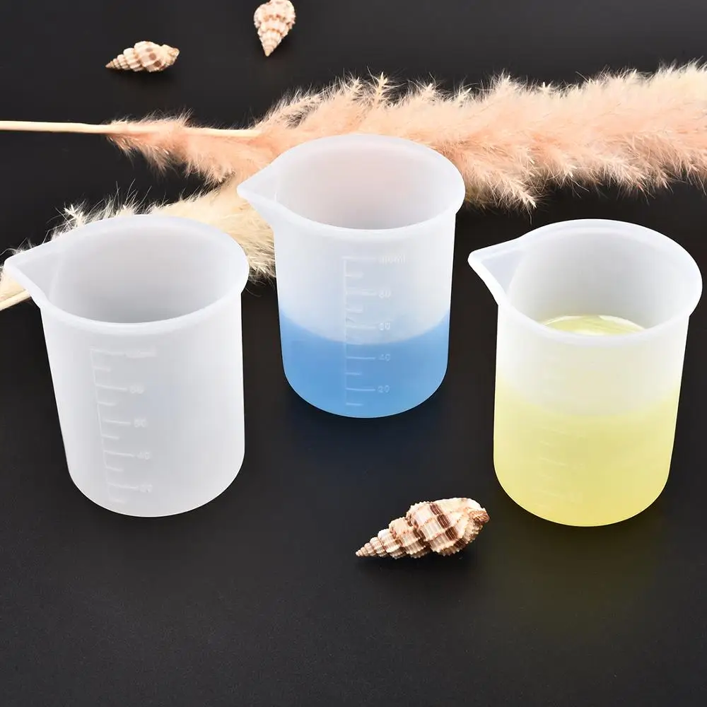 5pcs 100ml Silicone Measuring Cup Transparent With Scale Food-Grade Separating Cups DIY Cake Epoxy Resin Jewelry Making Tools