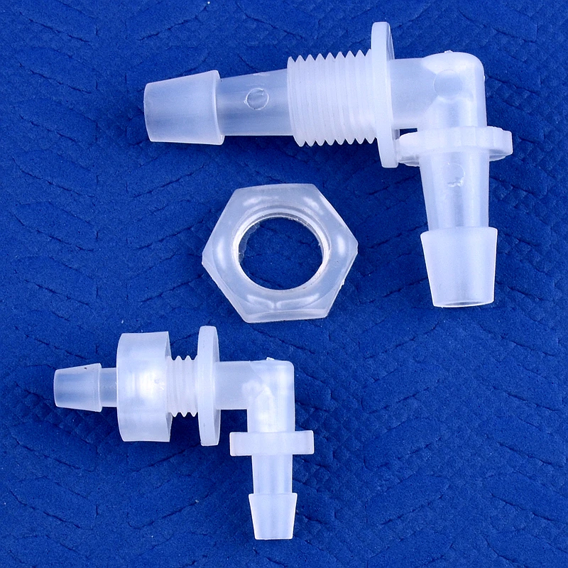 5 ~ 200 Chiếc M6 ~ G1/2 Đến 2.4-11.1Mm PP Chùa Khuỷu Tay Kết Nối Lục Giác Đai Ốc bể Cá Bơm Không Khí Vòi Khớp Ống Tưới Phụ Kiện