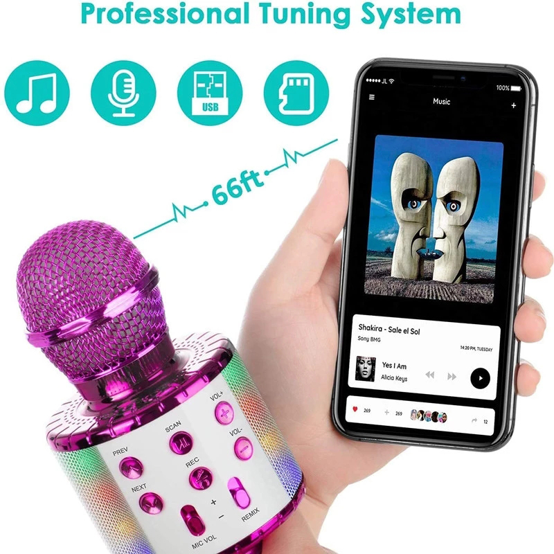 Веселые игрушки для девочек, портативный микрофон для караоке для детей, подарки на день рождения для мальчиков и девочек