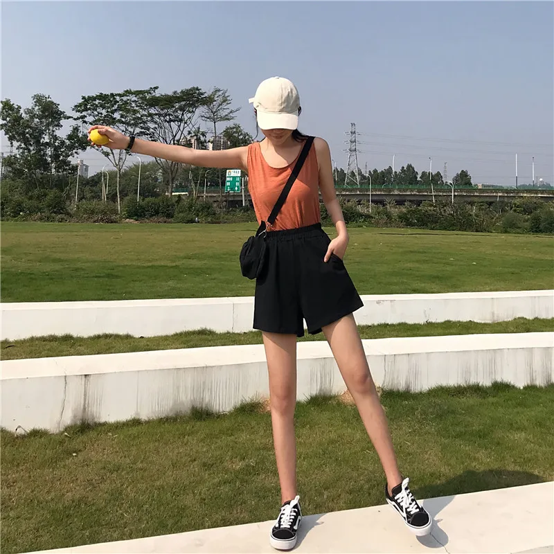 여성용 블랙 2024 반바지, 단색 에간 힙합 펑크 포켓, 하라주쿠 빈티지, 캐주얼 의류, 신제품, 여름 패션