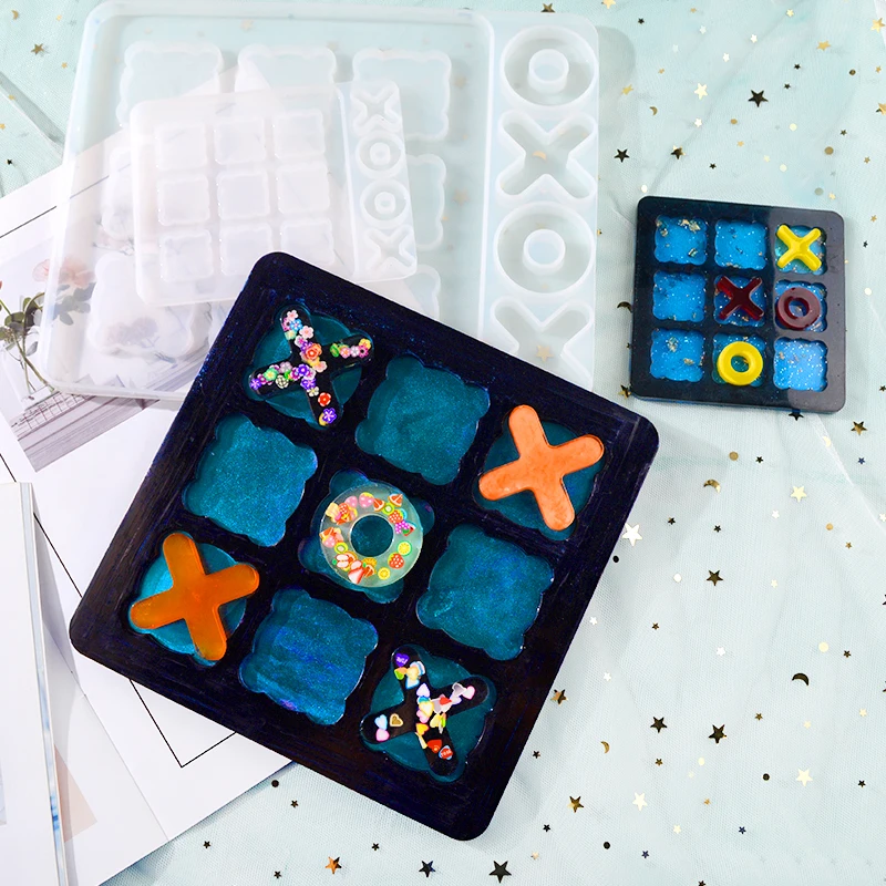 DIY xoチェスゲームクラシックシリックフォームモリーティナレパンドトゥボードレジンモールドシルコーン親-子供のための相互作用