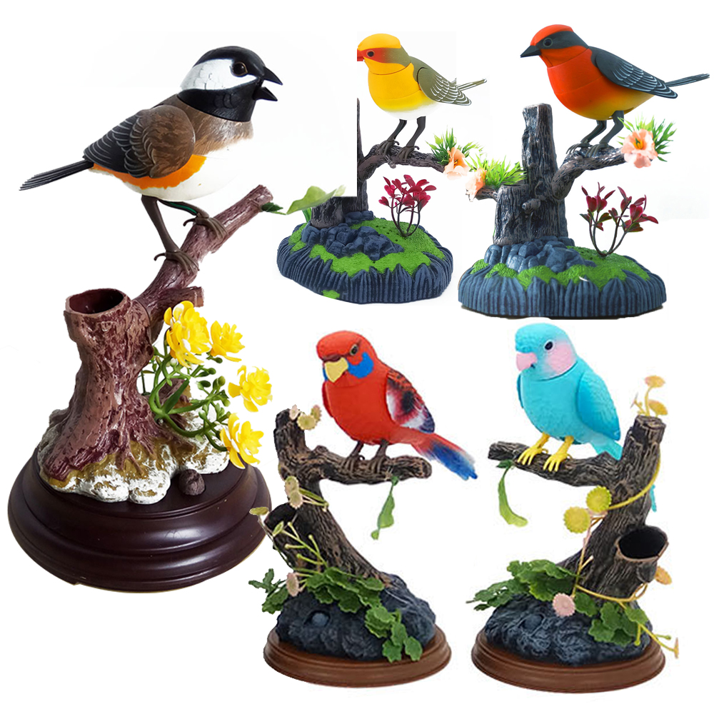 จำลองไฟฟ้าควบคุมเสียง Parrot ของเล่นดนตรี Magpie พูดคุยอิเล็กทรอนิกส์สัตว์เลี้ยงชุดตกแต่งของเล่นเด็กของขวัญ