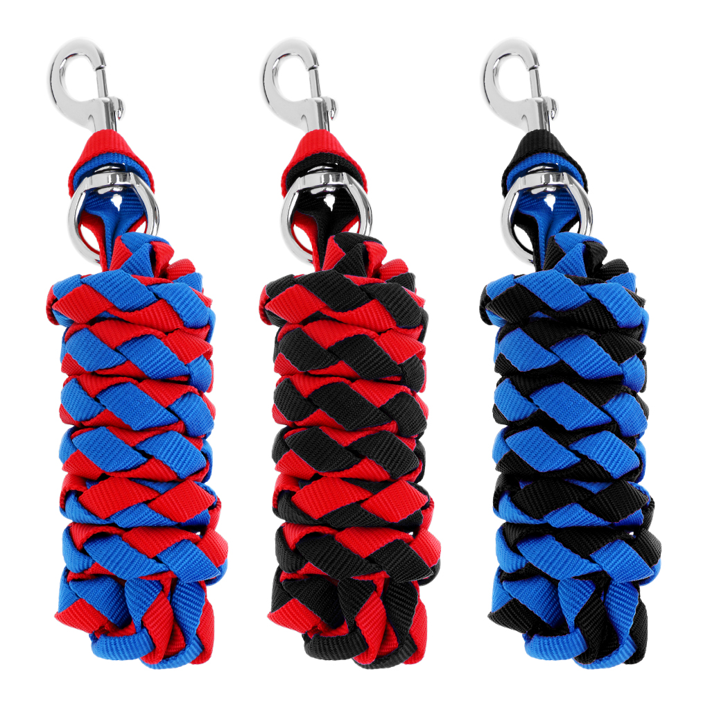 Geflochtene Reit Blei Seil Heavy Duty Nylon Lange Blei Seil für Pferd Pony Hund Esel Kuh Ziege-2/2.5/3m