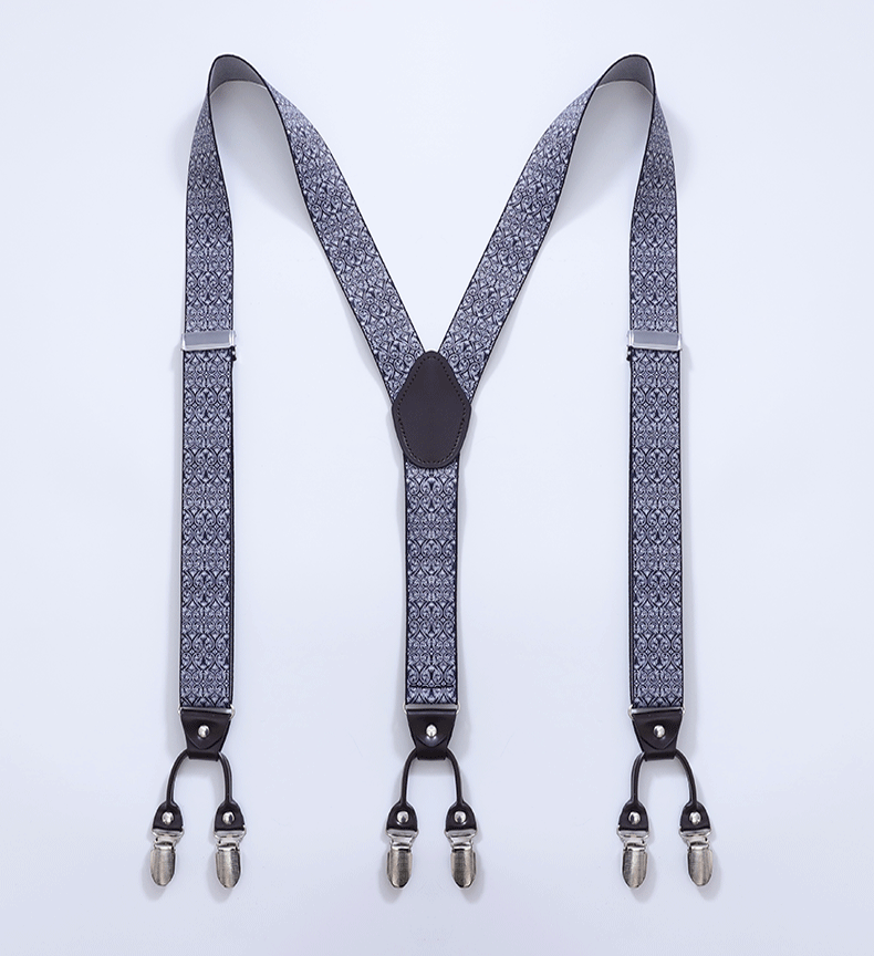 Tirantes Vintage de Cachemira para hombre, novio, padrinos de boda, fiesta, espalda en Y, 6 Clips de Metal, pantalones de esmoquin, tirantes, regalos para padre y marido