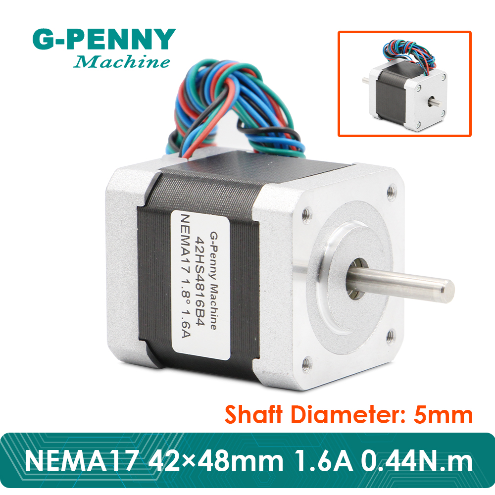 NEMA17 CNC Motor Stepper 42X48Mm Poros Ganda untuk Dijual 0.44 N. M 1, 6A Motor Stepping 63 Oz-In untuk Mesin Ukiran Printer 3D