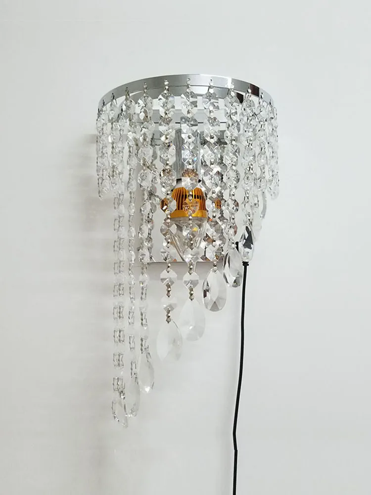 Lampu Dinding Kristal Modern Lampu Cermin Dalam Ruangan LED Nordic untuk Lampu Dinding Ruang Tamu Perlengkapan Kamar Mandi Dekorasi Rumah