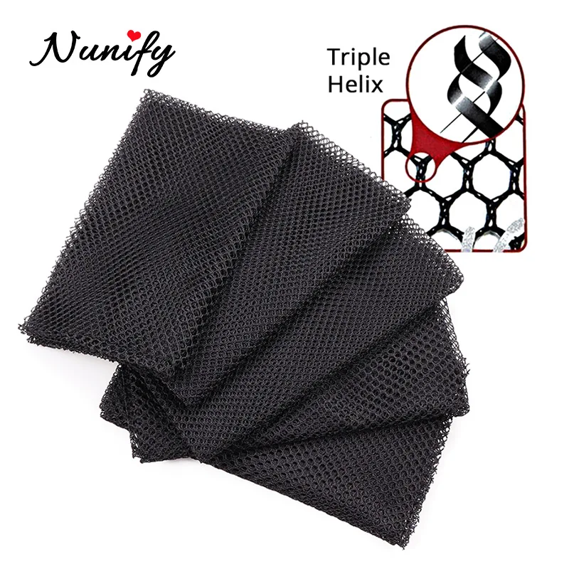 Nunify-gorro tejido negro elástico, redecilla para el pelo, peluca, redecilla, red de encaje suizo, cierre Frontal para sótano, base tejida