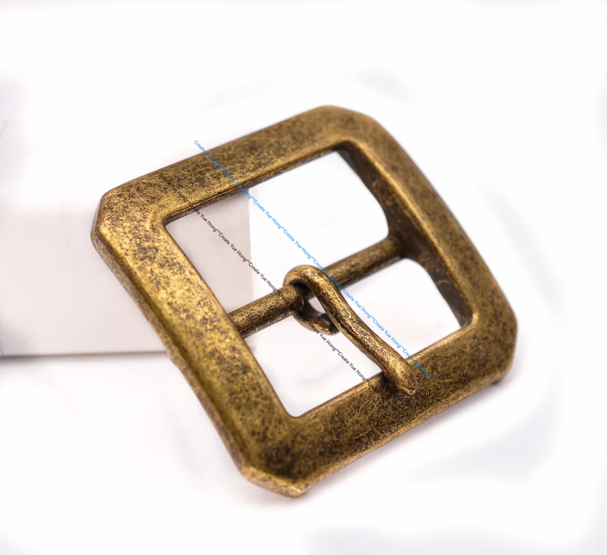 Forte resistente resistente ocidental cowboy resistente de bronze retangular centro barra pino cinto fivela substituição apto 40mm cinta