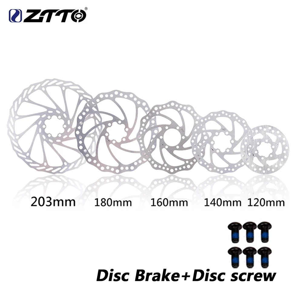 ZTTO MTB แผ่นดิสก์จักรยานสแตนเลสสำหรับจักรยานเสือภูเขา, 120มม./140มม./160มม./180มม./203มม./6นิ้วชิ้นส่วนเบรกจักรยานเสือหมอบ