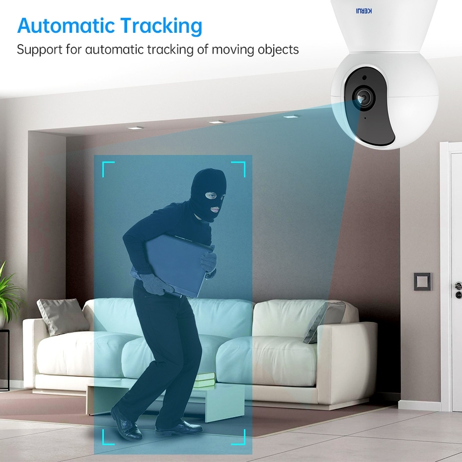 KERUI 5MP Tuya Smart Mini WiFi IP cámara de seguridad inalámbrica para interiores cámara de vigilancia CCTV para el hogar 3MP Full HD con seguimiento automático