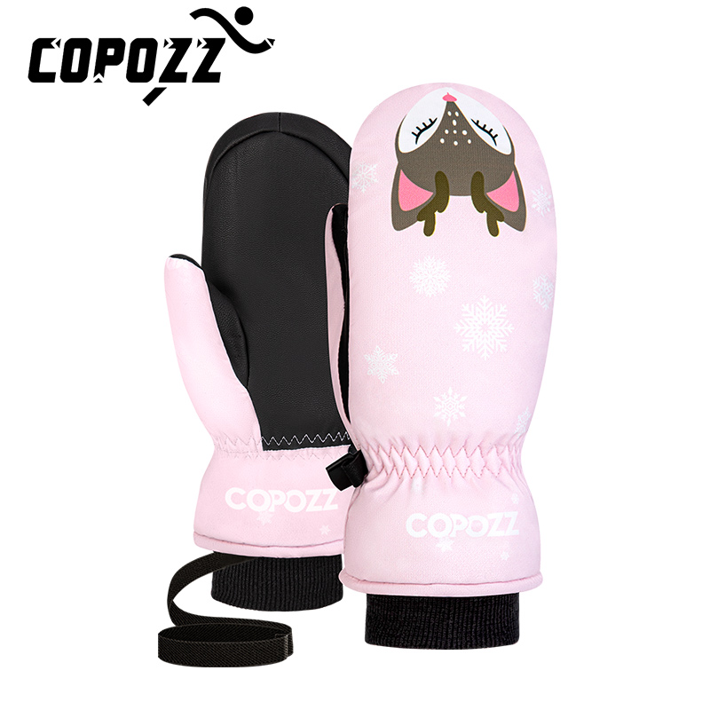 COPOZZ Kinder-Skihandschuhe, 3 m, Thinsulate, Winter, warm halten, Fingerhandschuhe, niedliche Cartoon-Winter-Ultraleicht-Snowboard-Handschuhe für Kinder