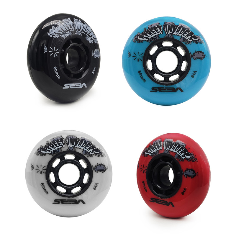 Ban Đầu Đường Xâm Lược 84A Nội Tuyến Giày Trượt Bánh Xe SEBA HV HL SKJ WFSC Cao Lốp 72Mm 76Mm 80mm Con Lăn Lốp ILQ11 Mang 4Pc