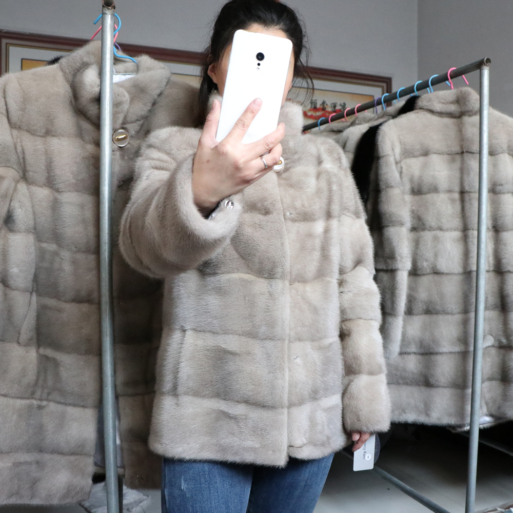 Fantasia rani-casaco de pele real personalizado para mulheres, roupas vison natural, estilo curto, moda inverno, plus size, 2023