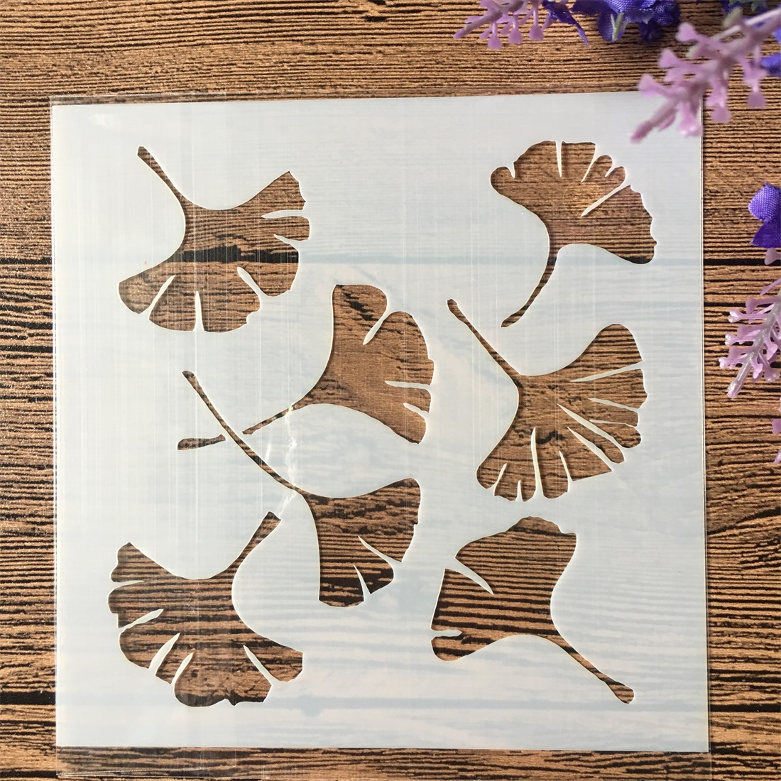8 Cái/Bộ 13Cm Cây Lá Bạch Quả Nụ Tự Làm Lớp Dựng Stencils Tranh Sổ Lưu Tô Màu Nổi Album Trang Trí Bản Mẫu