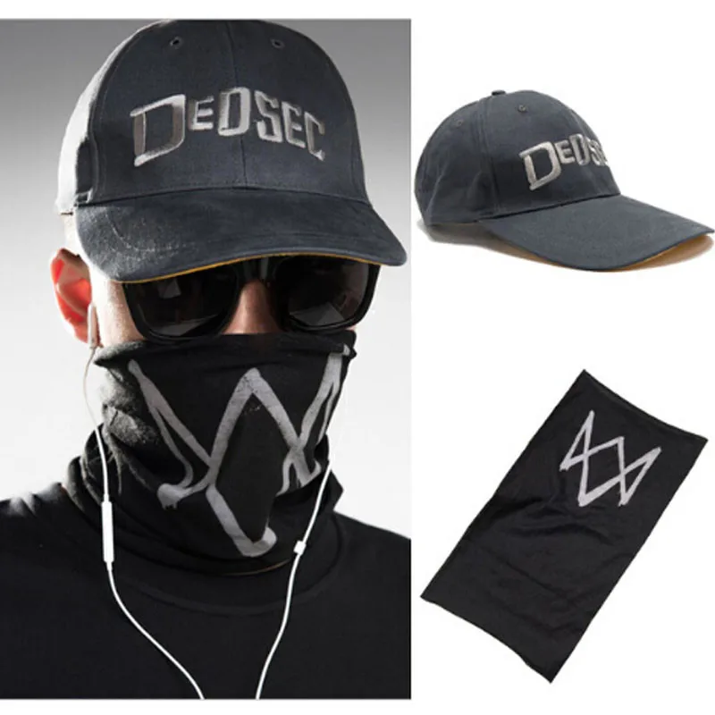 นาฬิกาสุนัข Aiden Pearce หน้ากากครึ่งหน้า Windproof คออุ่นเกมคอสเพลย์ผ้าพันคอเครื่องแต่งกาย Cos ปาร์ตี้หน้ากากฮาโลวีน Drop Shipping