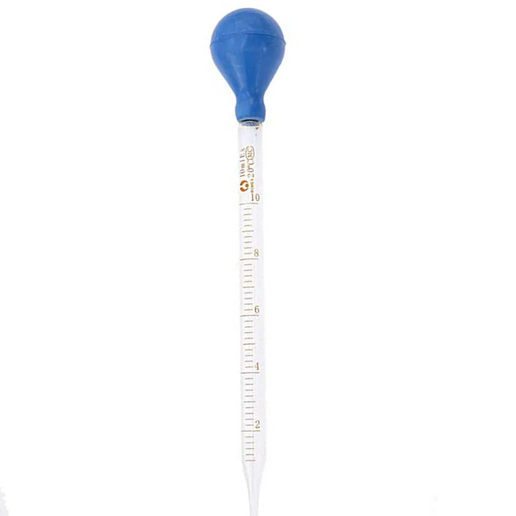 10Ml Kính Quy Mô Đường Ống Nhỏ Giọt Pipet Phòng Ly Đá Thả Pipet Xanh Dương Đầu Cao Su Pipettors