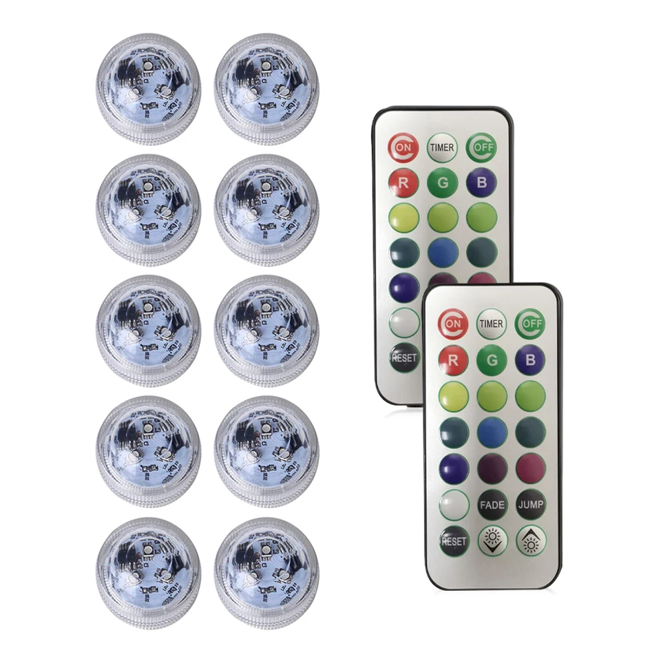 Luz Led subacuática con control remoto RGB, luces sumergibles con pilas, lámpara de noche para jarrón de Halloween, decoración para fiesta de boda