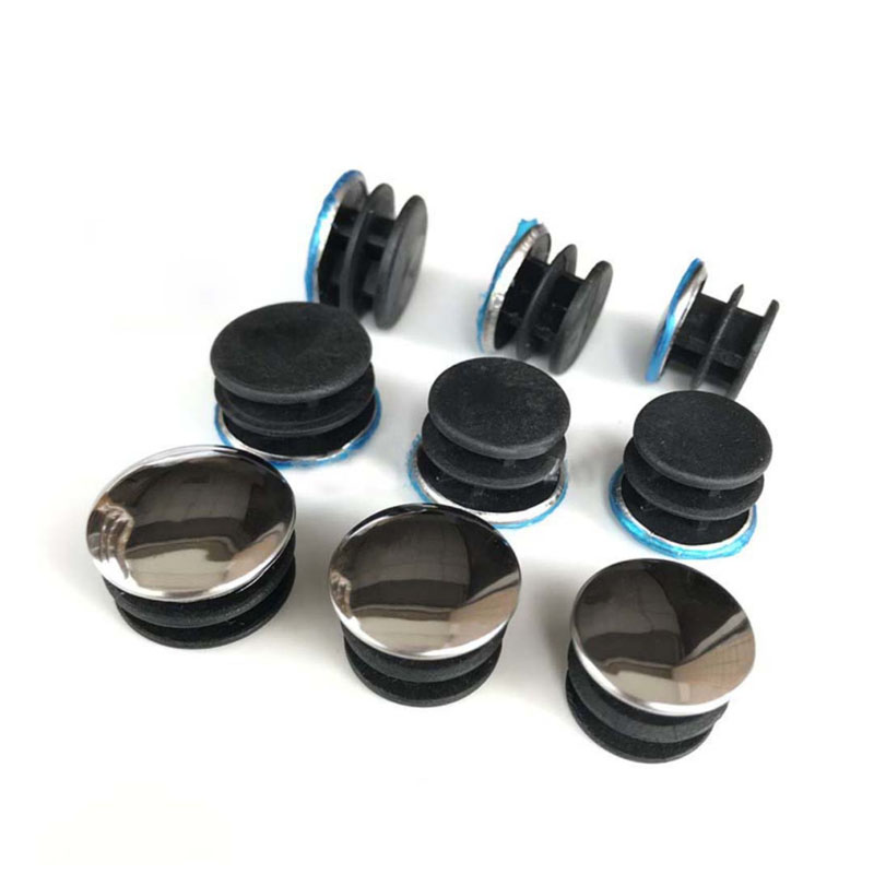 2-12 Chiếc Đen Ống Tròn Nắp Ống Đầu Mút Tẩy Trống Lắp Cắm Đồ Chân Lỗ Bao 16Mm ~ 50Mm