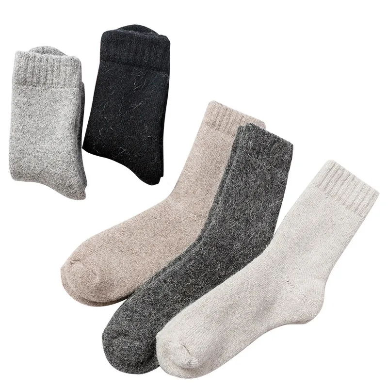 Calcetines sólidos súper gruesos calcetines de conejo de lana Merino nieve invierno cálido divertido feliz hombre calcetines calceta hombre skarpety meskie