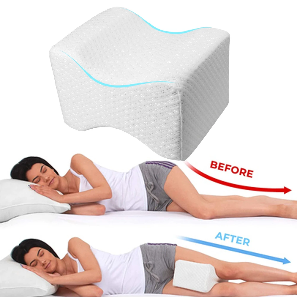 Almohada de espuma viscoelástica para rodilla, soporte para espalda, alinear la columna vertebral, almohadas corporales para dormir de lado, ciática ortopédica, pierna, cadera, embarazo