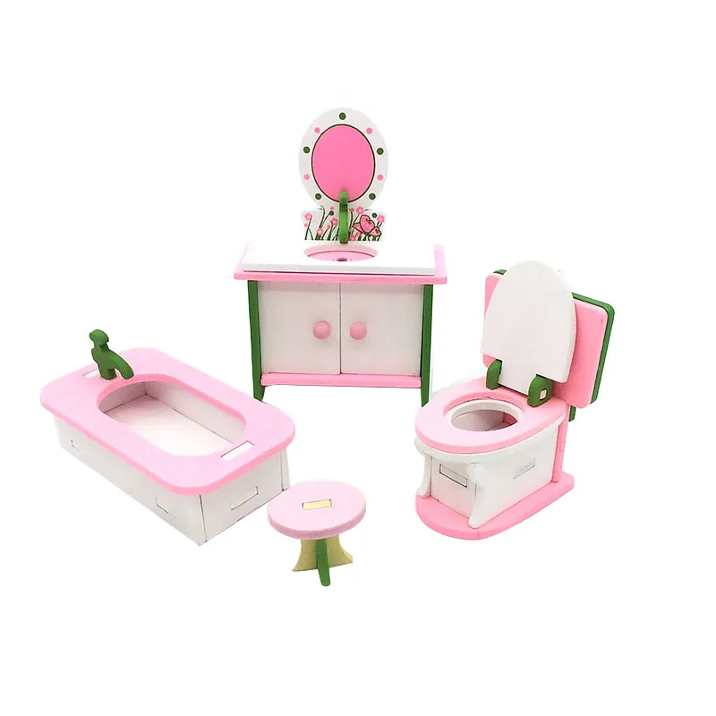 1:12 casa de muñecas muebles en miniatura de madera creativa baño dormitorio restaurante para niños figura de acción decoración de casa de muñecas muñeca