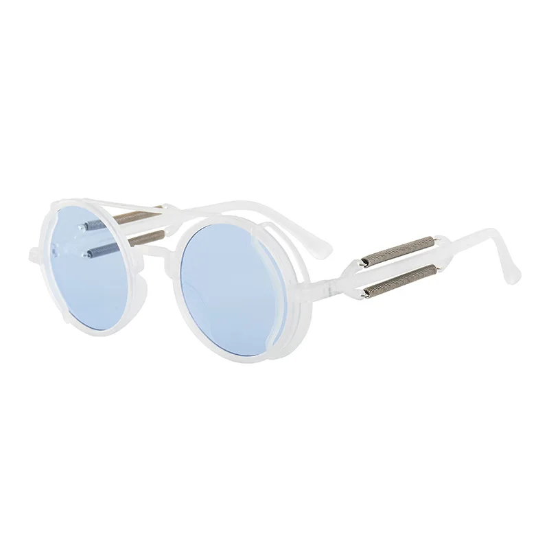 Gafas de sol góticas clásicas Steampunk, gafas de sol de marca de lujo de diseñador de alta calidad para hombres y mujeres, gafas de sol redondas Retro con montura de Pc